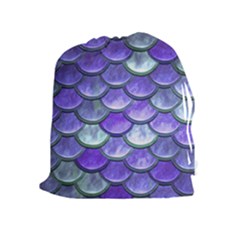 Blue Purple Mermaid Scale Drawstring Pouch (xl) by snowwhitegirl