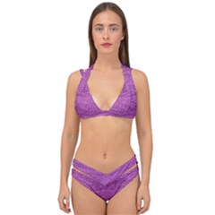 Purple Denim Double Strap Halter Bikini Set by snowwhitegirl