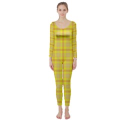 Yellow Sun Plaid Long Sleeve Catsuit by snowwhitegirl