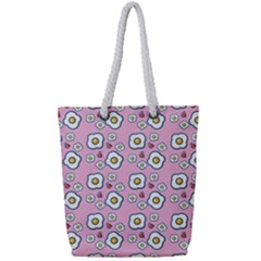 Eggs Pink Full Print Rope Handle Tote (small) by snowwhitegirl