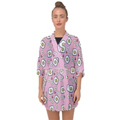 Eggs Pink Half Sleeve Chiffon Kimono by snowwhitegirl