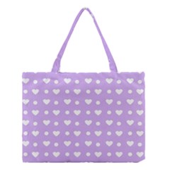 Hearts Dots Purple Medium Tote Bag by snowwhitegirl