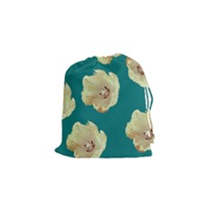 Teal Tulips Drawstring Pouch (small) by snowwhitegirl