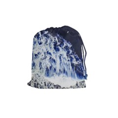 Blue Waves Sea Drawstring Pouch (medium) by snowwhitegirl