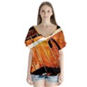 Cello Performs Classic Music V-Neck Flutter Sleeve Top View1