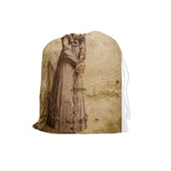 Lady 2507645 960 720 Drawstring Pouch (large) by vintage2030