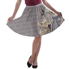Background 1775352 1280 A-line Skater Skirt by vintage2030