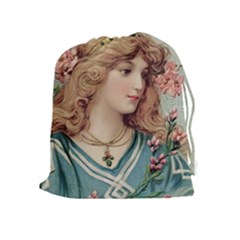 Lady Drawstring Pouch (xl) by vintage2030