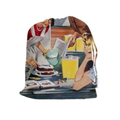Retro Baking Drawstring Pouch (xl) by vintage2030