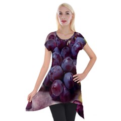 Red And Green Grapes Short Sleeve Side Drop Tunic by FunnyCow