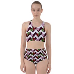 Cat Rose Chevron Racer Back Bikini Set by snowwhitegirl