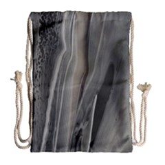 Black Marble Drawstring Bag (large) by WILLBIRDWELL
