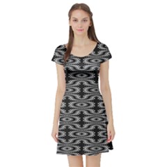 Monochrome Centipede Arabesque Short Sleeve Skater Dress by linceazul
