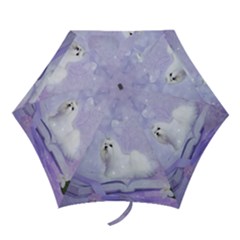 Cute Little Maltese, Soft Colors Mini Folding Umbrellas by FantasyWorld7