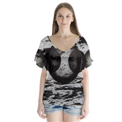 Yin V-neck Flutter Sleeve Top by WILLBIRDWELL