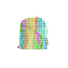 Abstract Squares Background Network Drawstring Pouch (small) by Sapixe