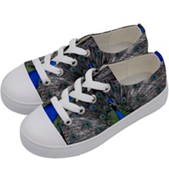 Peacock Bird Animals Pen Plumage Kids  Low Top Canvas Sneakers by Sapixe