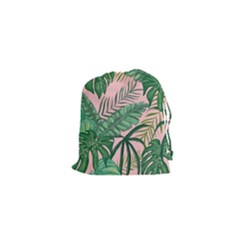 Tropical Greens Leaves Design Drawstring Pouch (xs) by Sapixe