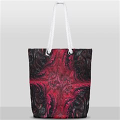 Wgt Fractal Red Black Pattern Full Print Rope Handle Tote (small) by Sapixe
