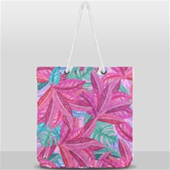 Leaves Tropical Reason Stamping Full Print Rope Handle Tote (large) by Sapixe