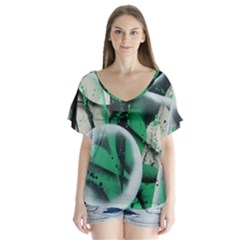 Insight V-neck Flutter Sleeve Top by WILLBIRDWELL