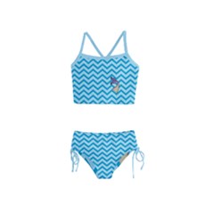 Chevron Mermaid Pattern Girls  Tankini Swimsuit by emilyzragz