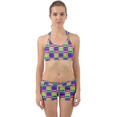 Cartoon Style Marine Life Motif Pattern Back Web Gym Set by dflcprints