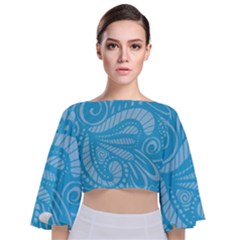 Pop Sky Tie Back Butterfly Sleeve Chiffon Top by ArtByAmyMinori