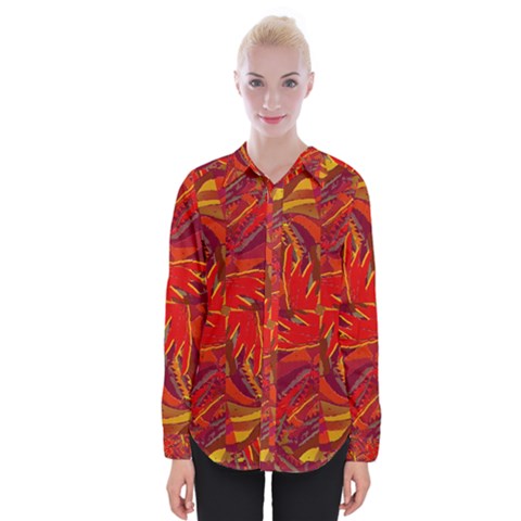 Colorful Abstract Ethnic Style Pattern Womens Long Sleeve Shirt by dflcprints