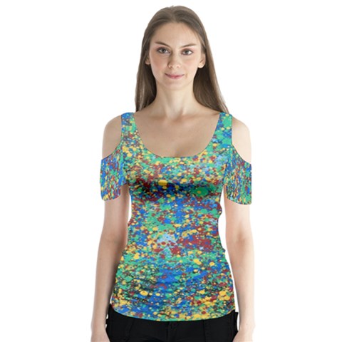 Edge Of The Universe Butterfly Sleeve Cutout Tee  by WILLBIRDWELL