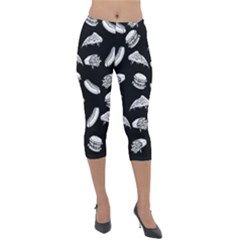 Fast Food Pattern Lightweight Velour Capri Leggings  by Valentinaart