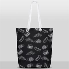 Fast Food Pattern Full Print Rope Handle Tote (small) by Valentinaart