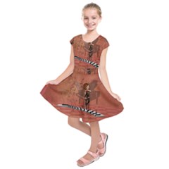 Cute Fairy Dancing On A Piano Kids  Short Sleeve Dress by FantasyWorld7