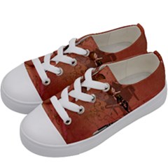 Cute Fairy Dancing On A Piano Kids  Low Top Canvas Sneakers by FantasyWorld7