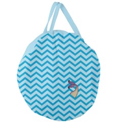 Chevron Mermaid Pattern Giant Round Zipper Tote by emilyzragz