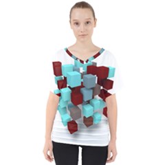 Matrix Network Data Exchange V-neck Dolman Drape Top by Nexatart