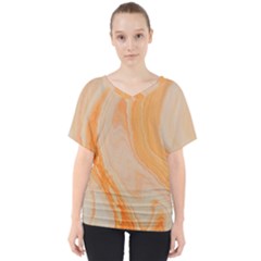 Orange V-neck Dolman Drape Top by WILLBIRDWELL