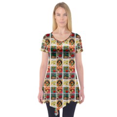 Victorian Fruit Labels Short Sleeve Tunic  by snowwhitegirl