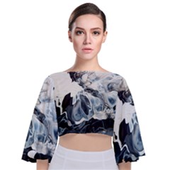 Flower 2 Tie Back Butterfly Sleeve Chiffon Top by WILLBIRDWELL