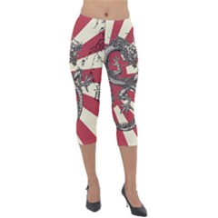 Rising Sun Flag Lightweight Velour Capri Leggings  by Valentinaart