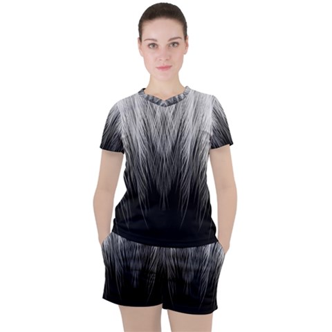 Feather Graphic Design Background Women s Tee And Shorts Set by Nexatart