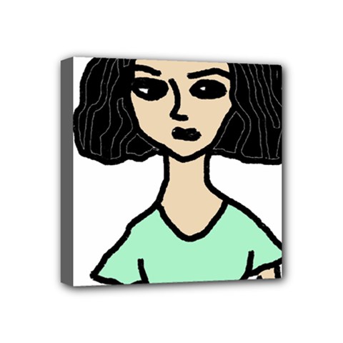 Angry Girl Mini Canvas 4  X 4  (stretched) by snowwhitegirl
