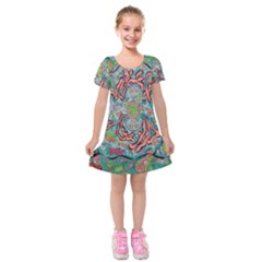 Octopusquad Kids  Short Sleeve Velvet Dress by chellerayartisans
