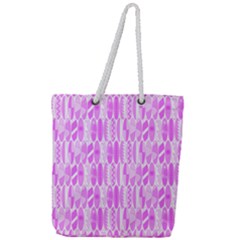 Bright Pink Colored Waikiki Surfboards  Full Print Rope Handle Tote (large) by PodArtist