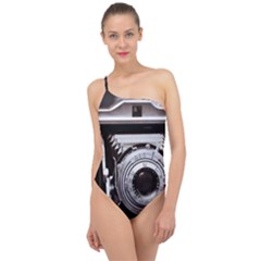 Vintage Camera Classic One Shoulder Swimsuit by snowwhitegirl