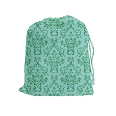 Victorian Teal Ornamental Drawstring Pouch (xl) by snowwhitegirl