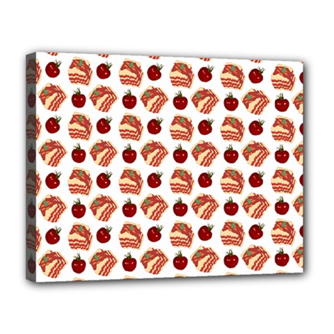 Pasta Pattern Canvas 14  X 11  (stretched) by snowwhitegirl