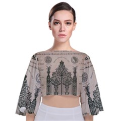 Building News Tie Back Butterfly Sleeve Chiffon Top by vintage2030