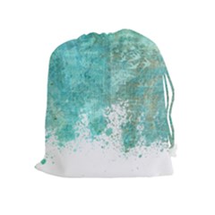 Splash Teal Drawstring Pouch (xl) by vintage2030