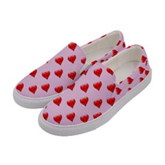 Kawai Hearts Women s Canvas Slip Ons by snowwhitegirl
